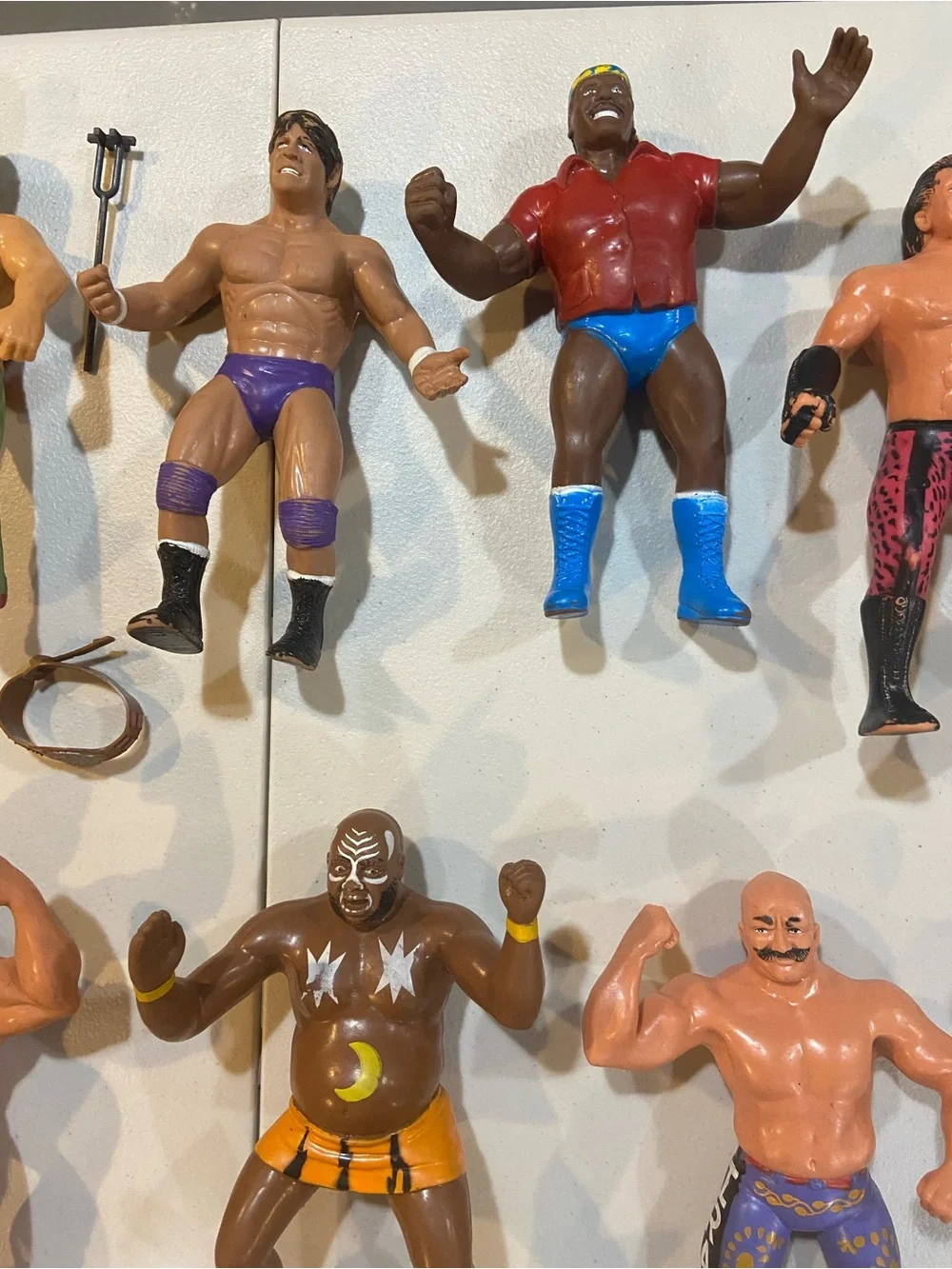 Retro-Inspired Wrestling Action Figure - Brown with Yellow Trunks